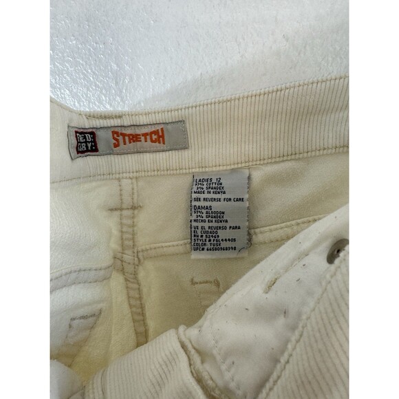 Faded Glory Pants Women 12 White Straight Corduroy Cotton Blend Stretch Y2K 2000 - Picture 6 of 6